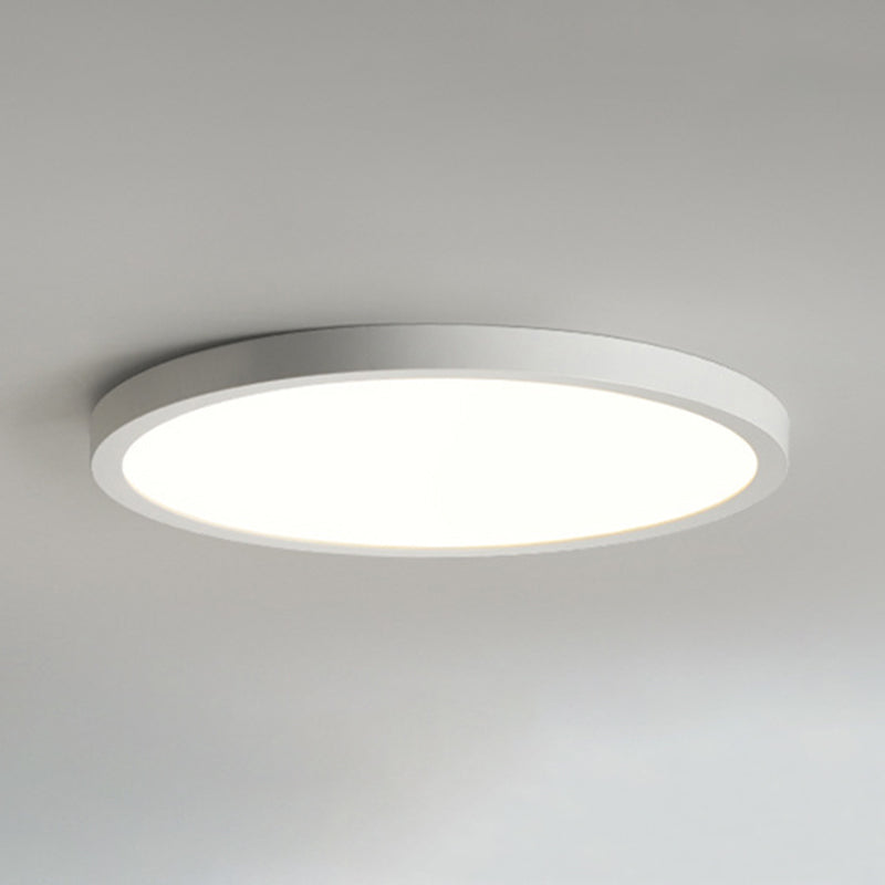 White Round Ceiling Mount Light Modern Style LED with Plastic Shade for Bedroom