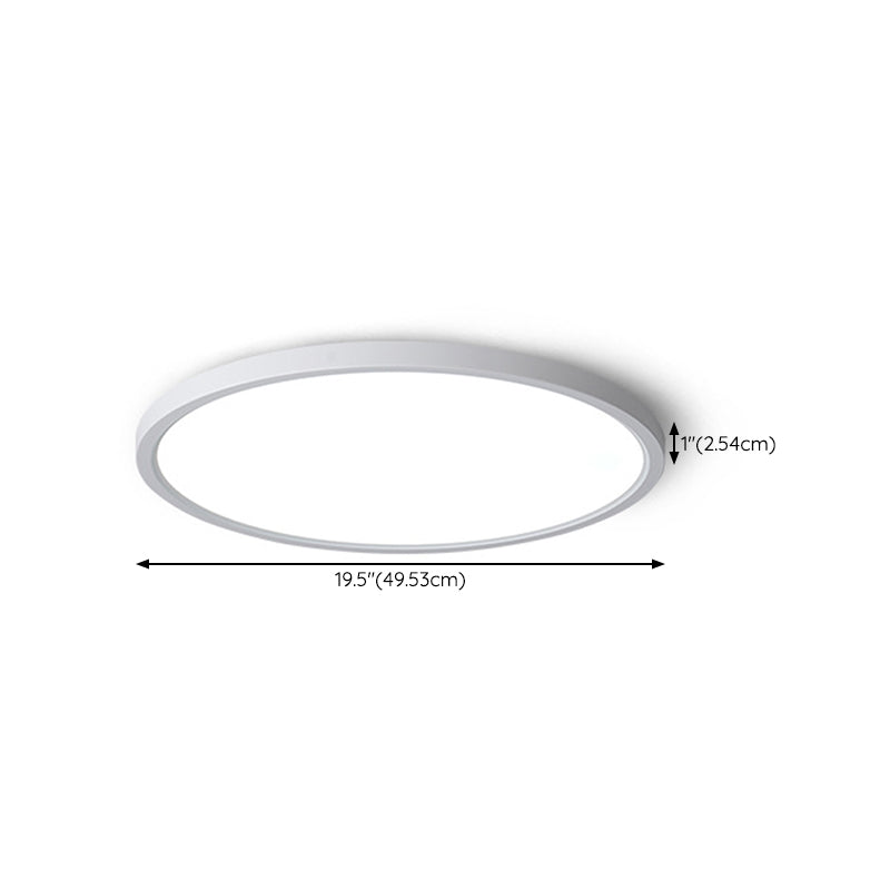 White Round Ceiling Mount Light Modern Style LED with Plastic Shade for Bedroom