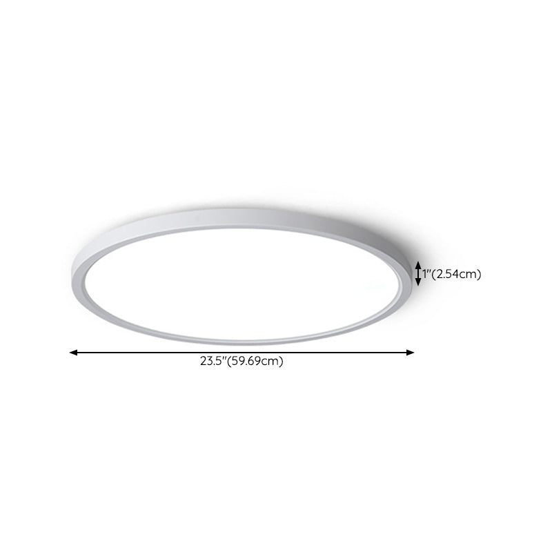 White Round Ceiling Mount Light Modern Style LED with Plastic Shade for Bedroom