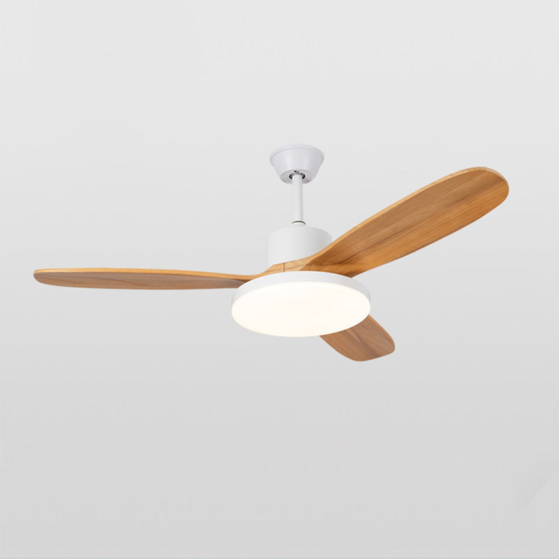 Modern Beige/Black/White Ceiling Fan Lamp Wooden LED Ceiling Fan Light for Dining Room