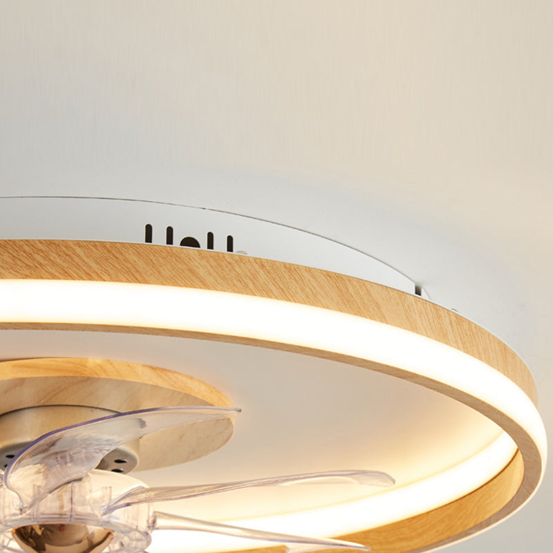 Modern Single Beige/Brown Ceiling Fan Lamp LED Ceiling Fan Light for Living Room