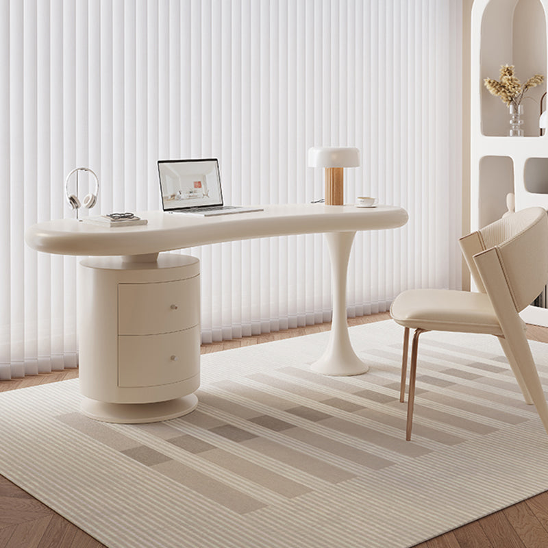 Engineered Wood Writing Desk Modern Office Desk with 2 Drawers