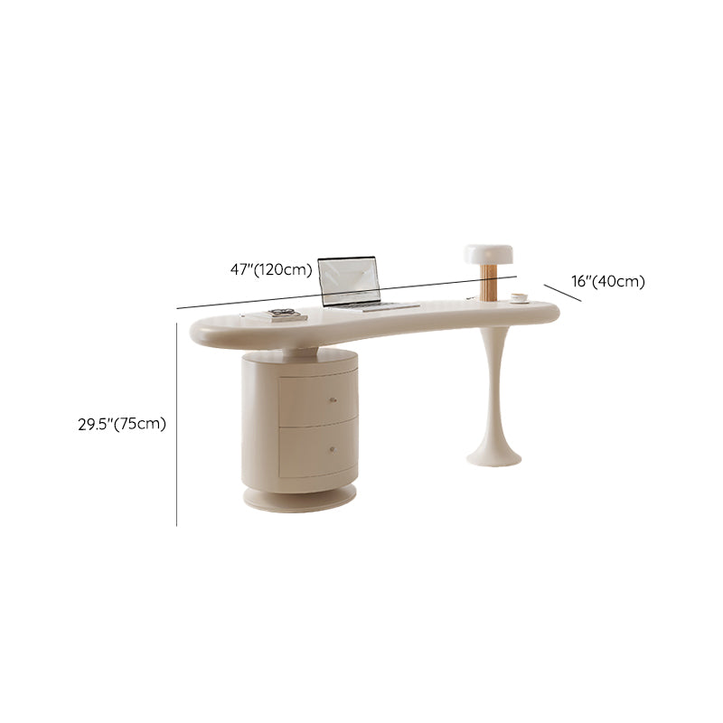 Engineered Wood Writing Desk Modern Office Desk with 2 Drawers