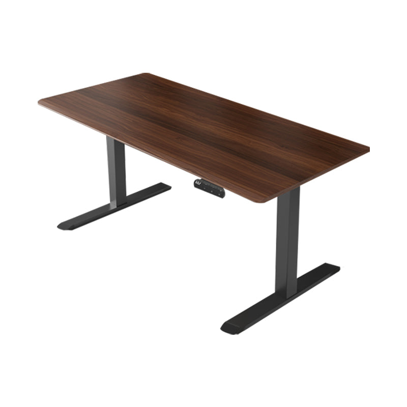 Electric Height Adjustment Computer Desk Modern Rectangular Wood Writing Desk