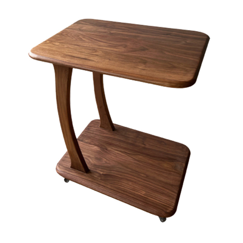 Modern Wood Writing Desk Rectangular Office Desk with Caster Wheels