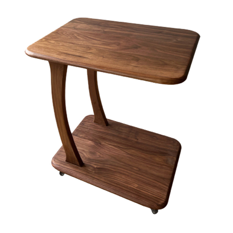 Modern Wood Writing Desk Rectangular Office Desk with Caster Wheels