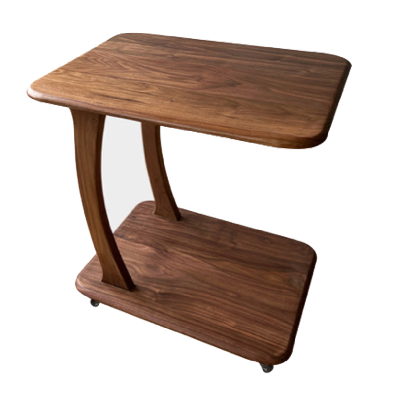 Modern Wood Writing Desk Rectangular Office Desk with Caster Wheels