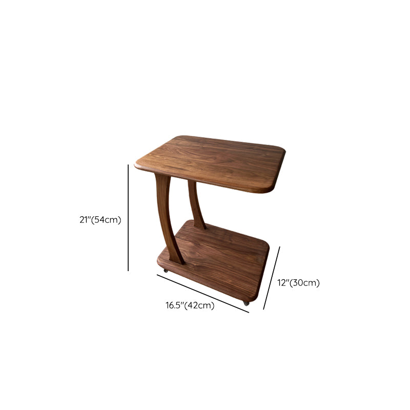 Modern Wood Writing Desk Rectangular Office Desk with Caster Wheels