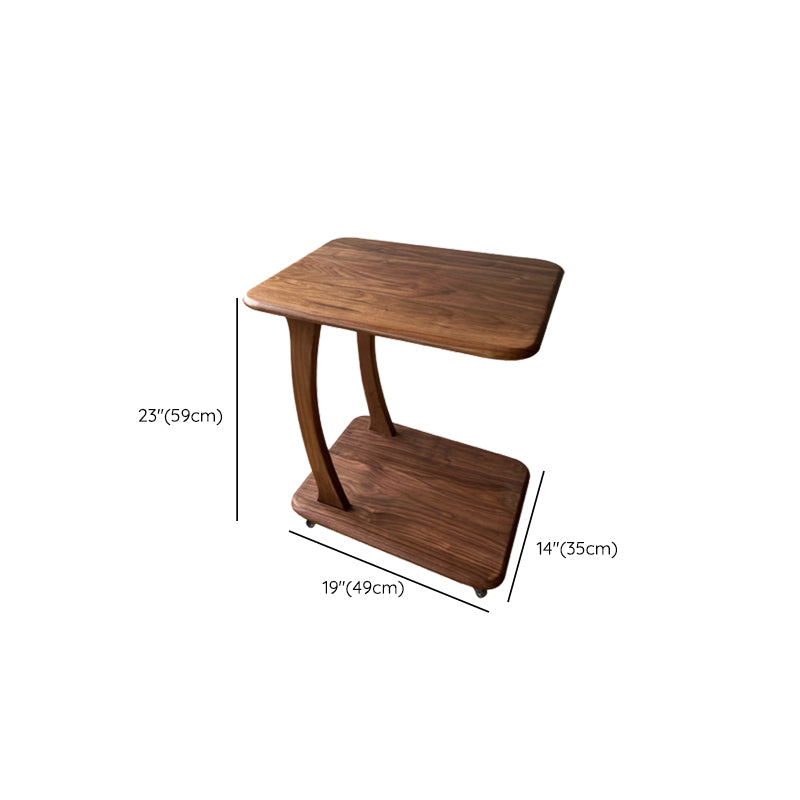 Modern Wood Writing Desk Rectangular Office Desk with Caster Wheels