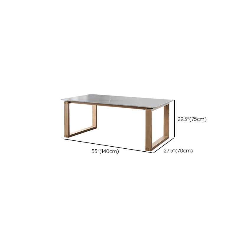 Rectangle Stone Top Office Desk Modern Style Solid Wood Writing Desk for Office