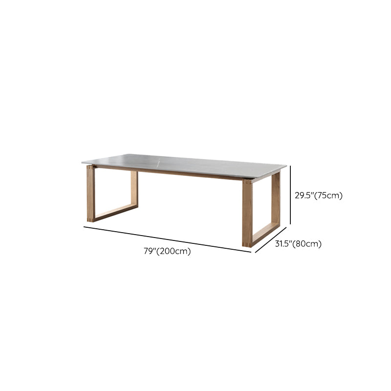 Rectangle Stone Top Office Desk Modern Style Solid Wood Writing Desk for Office