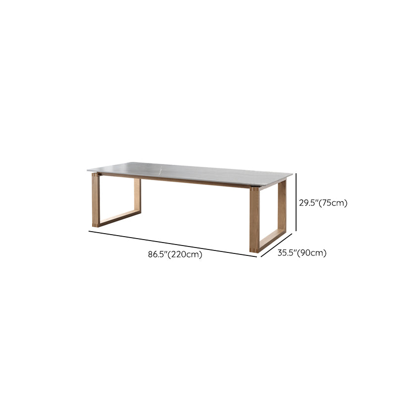 Rectangle Stone Top Office Desk Modern Style Solid Wood Writing Desk for Office