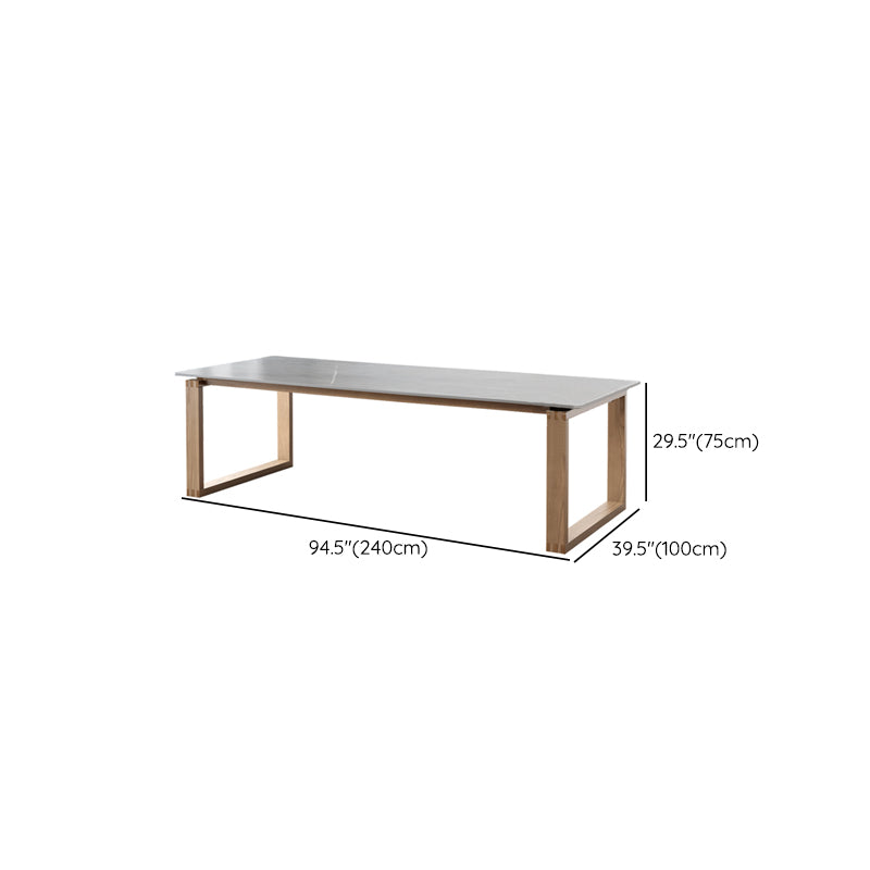 Rectangle Stone Top Office Desk Modern Style Solid Wood Writing Desk for Office