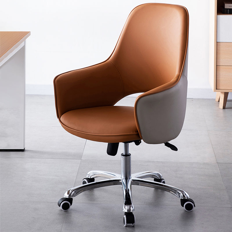 Contemporary Armless Office Chair Desk Chair with Wheels for Home