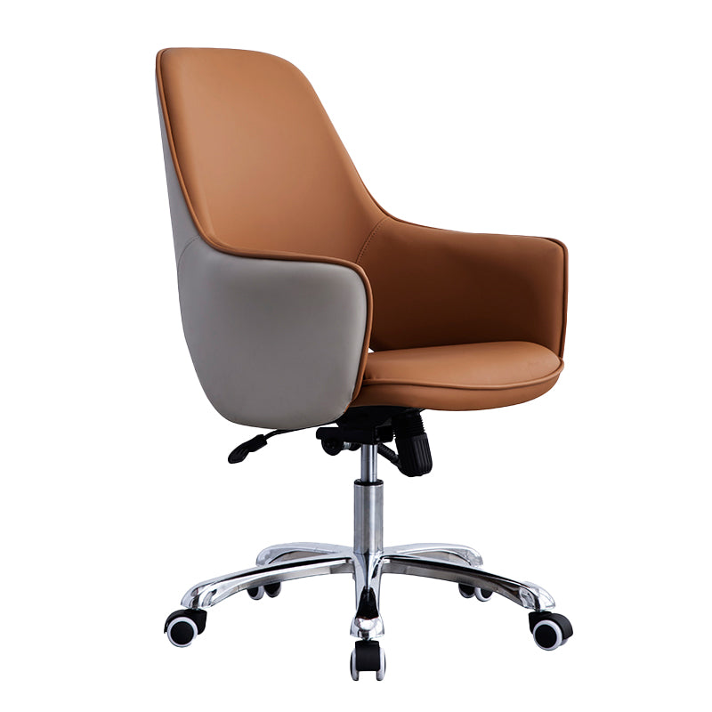 Contemporary Armless Office Chair Desk Chair with Wheels for Home