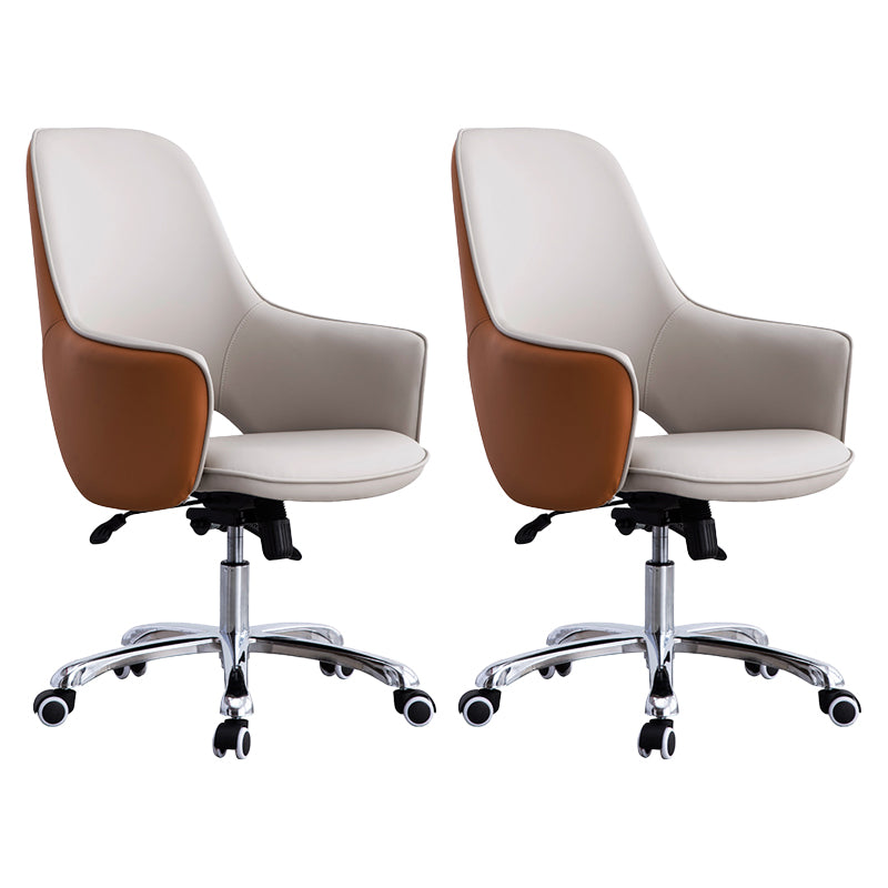 Contemporary Armless Office Chair Desk Chair with Wheels for Home