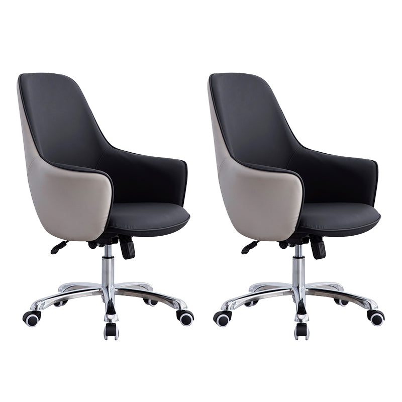 Contemporary Armless Office Chair Desk Chair with Wheels for Home