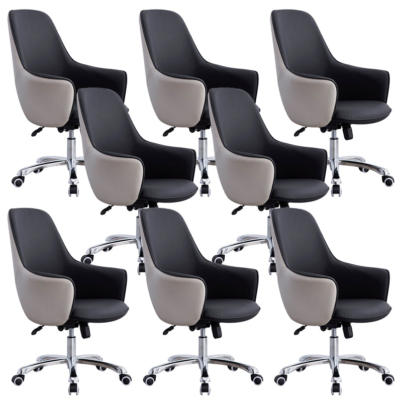 Contemporary Armless Office Chair Desk Chair with Wheels for Home