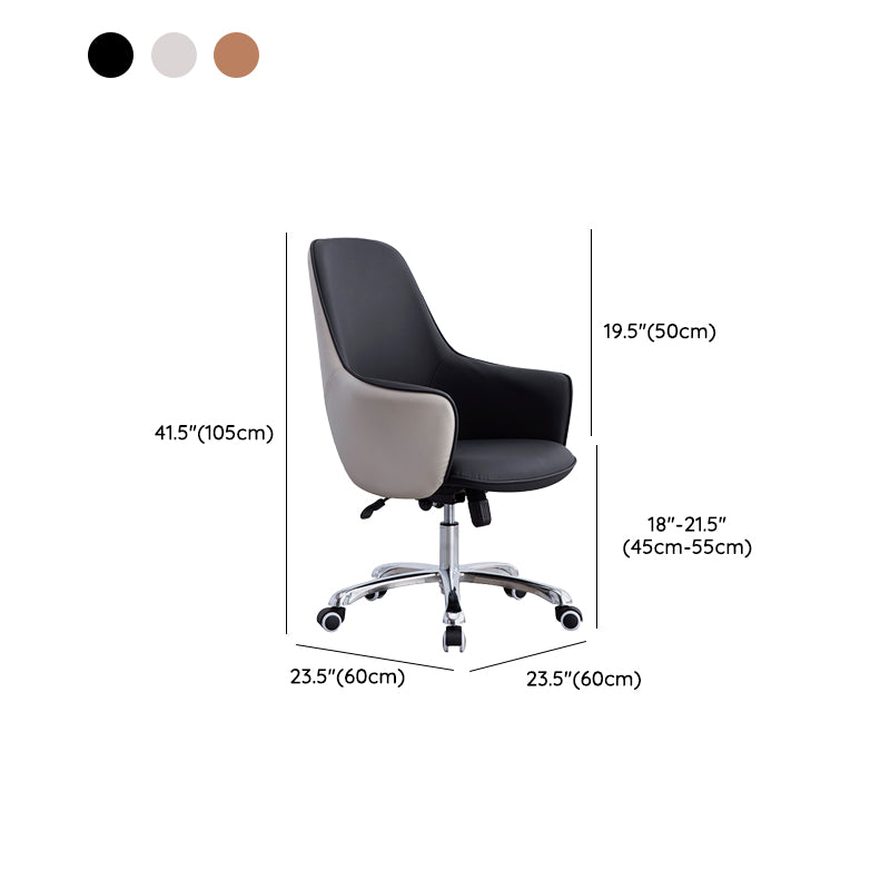 Contemporary Armless Office Chair Desk Chair with Wheels for Home