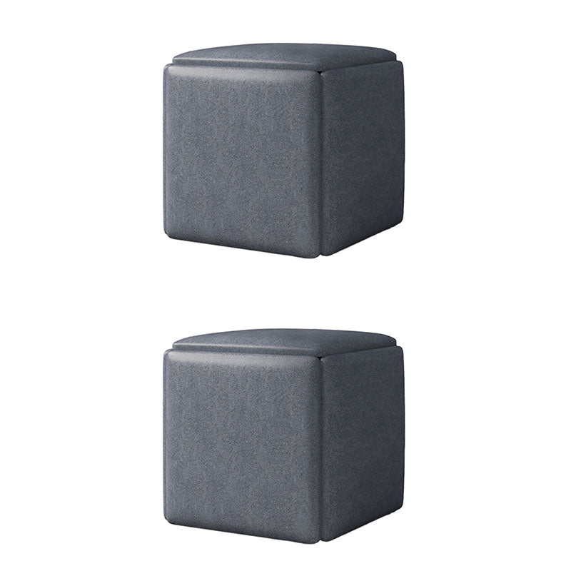 Contemporary Ottoman Square Foot Stool with Wheels for Living Room