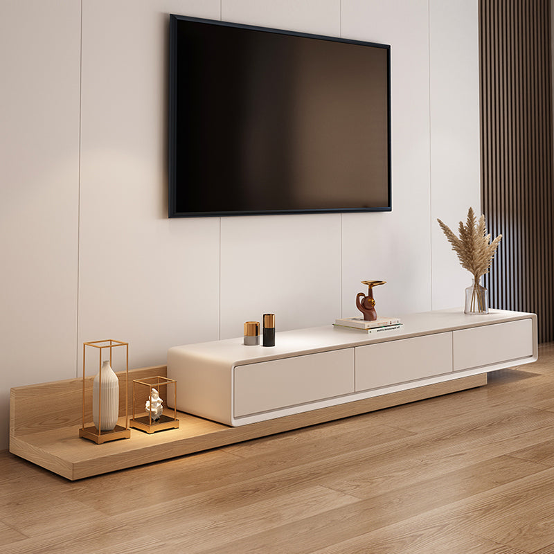 Contemporary Media Console Wooden TV Media Console with 3 Drawers