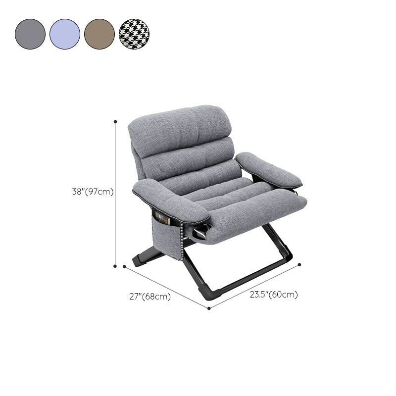 Contemporary Indoor Recliner Chair with Arm Storage Rocker Chair