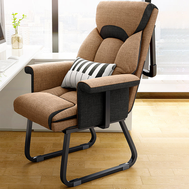 Contemporary Recliner Chair Indoor in Linen Blend/ Faux Leather