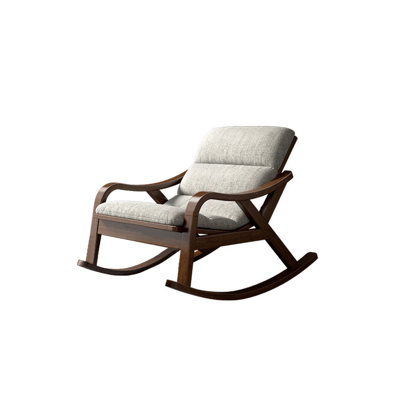 Contemporary Solid Wood Recliner Chair in Solid Color with Wooden Legs