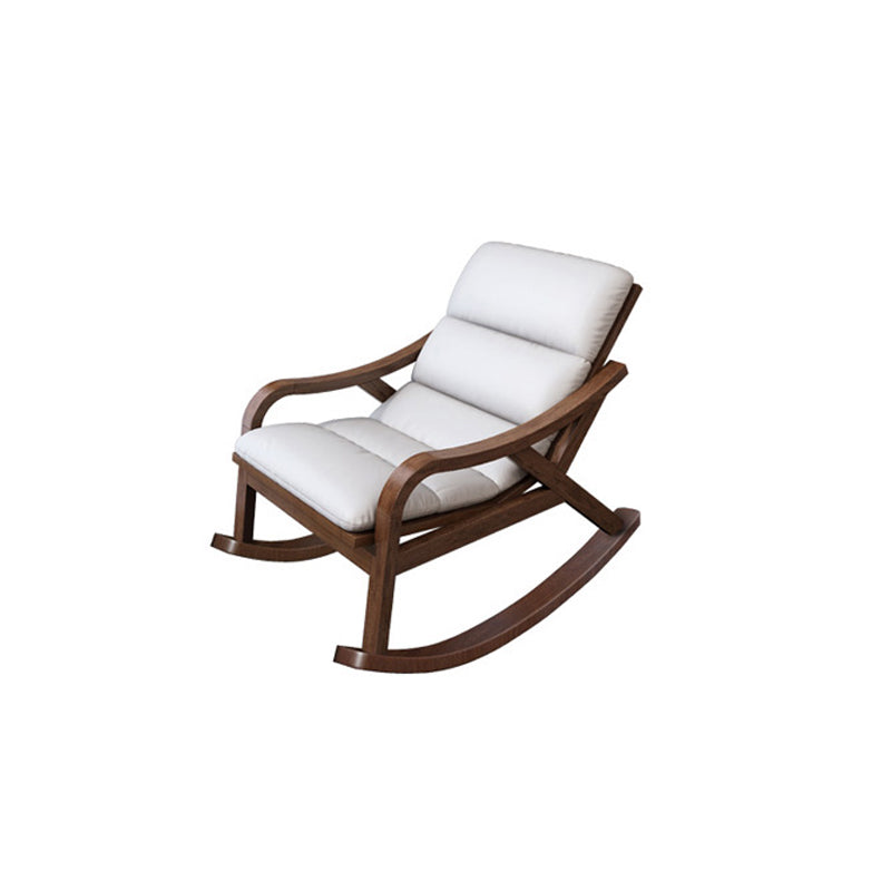 Contemporary Solid Wood Recliner Chair in Solid Color with Wooden Legs