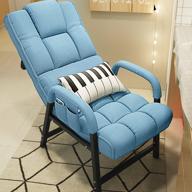 Contemporary Recliner Chair with Lumbar Support and Tufted Back