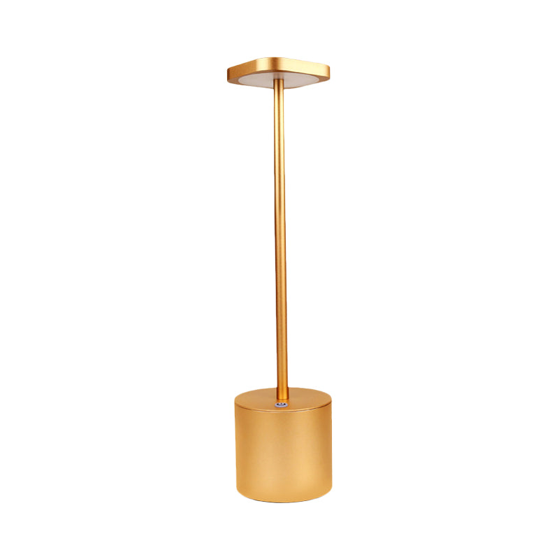 Gold Finish Squared Panel Table Light Minimalist LED Metal Desk Lamp for Dining Table