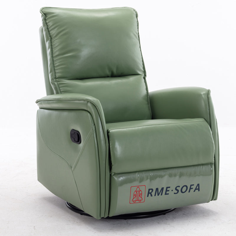 Solid Color Faux Leather Recliner Chair Metal Frame Standard Recliner