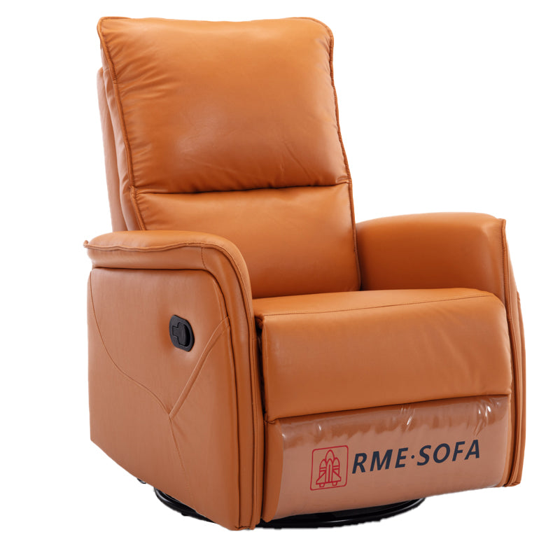 Solid Color Faux Leather Recliner Chair Metal Frame Standard Recliner