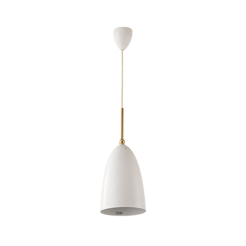 1 lamp slaapkamer drop hanglamp modern wit plafond hang armatuur met kogel ijzeren schaduw