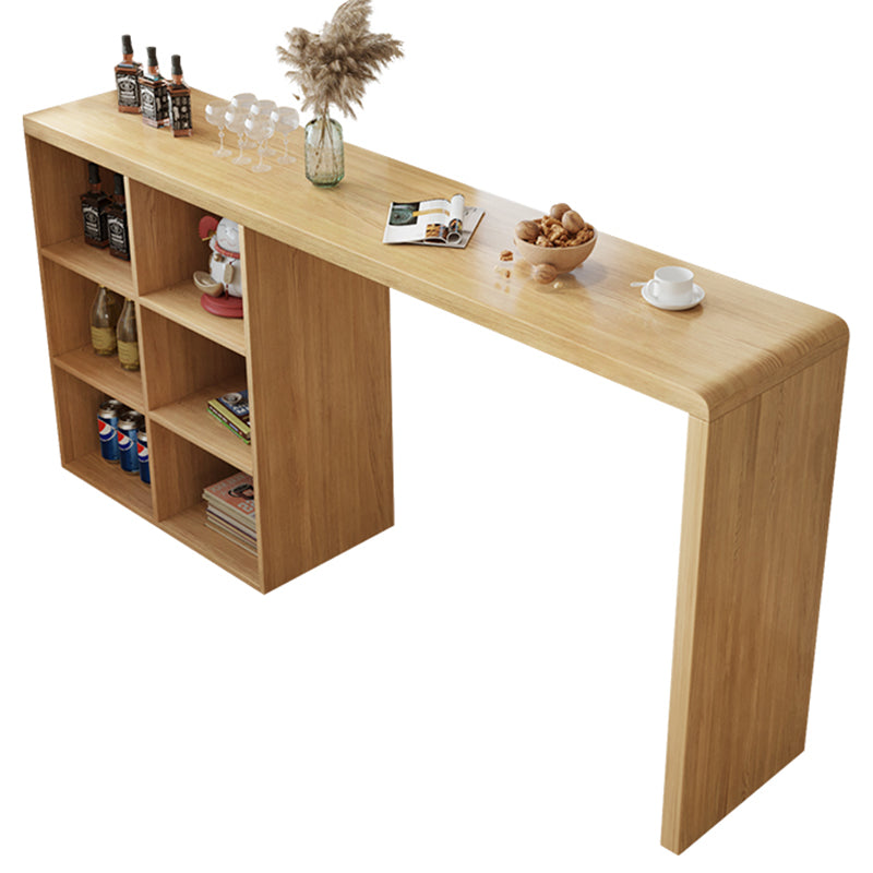 Contemporary Rectangle Solid Wood Bar Stool Table for Living Room