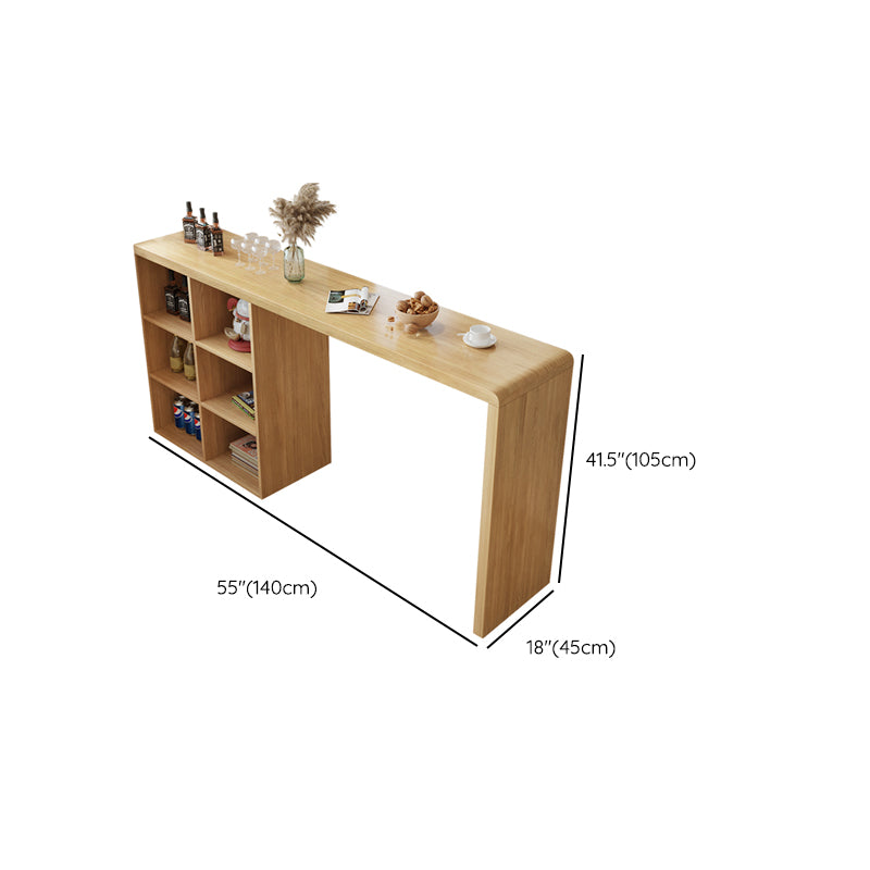 Contemporary Rectangle Solid Wood Bar Stool Table for Living Room