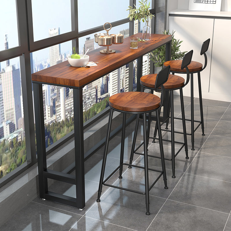 Contemporary Solid Wood Rectangle Bar Stool Table for Living Room