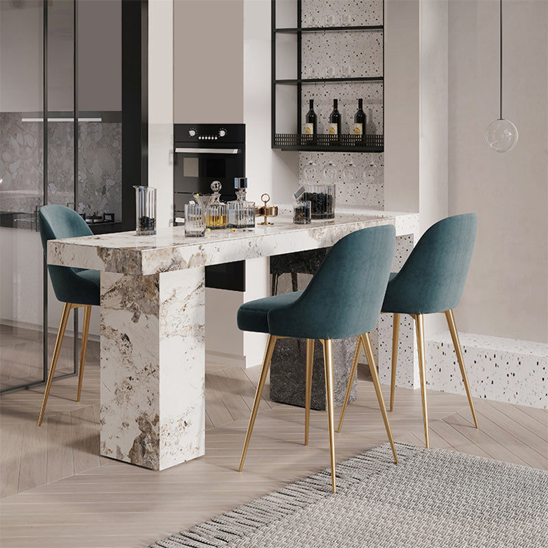 Modern Style Rectangle Stone Bar Dining Table Table for Living Room