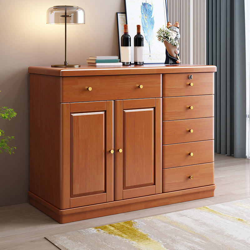 Cabinets Storage Glam Credenza Solid Wood Buffet Sideboard with Drawers