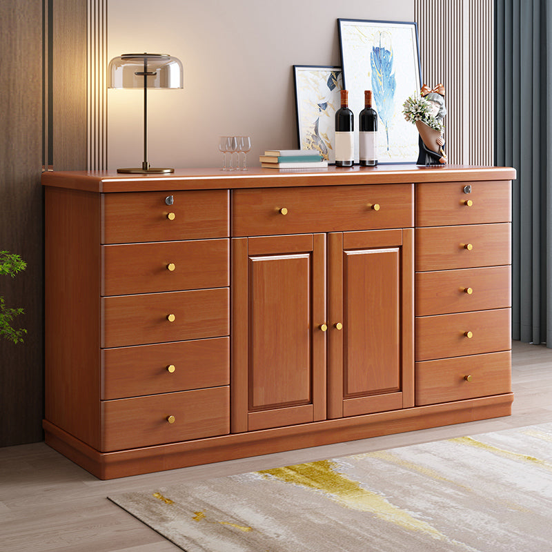 Cabinets Storage Glam Credenza Solid Wood Buffet Sideboard with Drawers