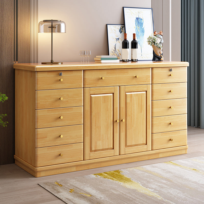 Cabinets Storage Glam Credenza Solid Wood Buffet Sideboard with Drawers