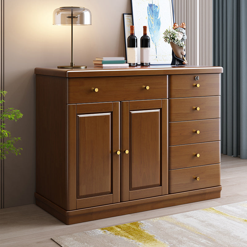 Cabinets Storage Glam Credenza Solid Wood Buffet Sideboard with Drawers