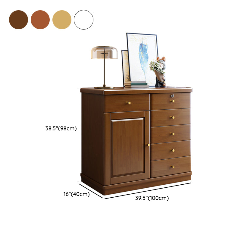 Cabinets Storage Glam Credenza Solid Wood Buffet Sideboard with Drawers