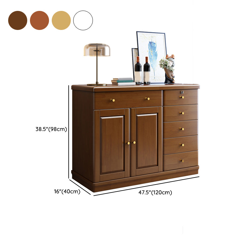 Cabinets Storage Glam Credenza Solid Wood Buffet Sideboard with Drawers