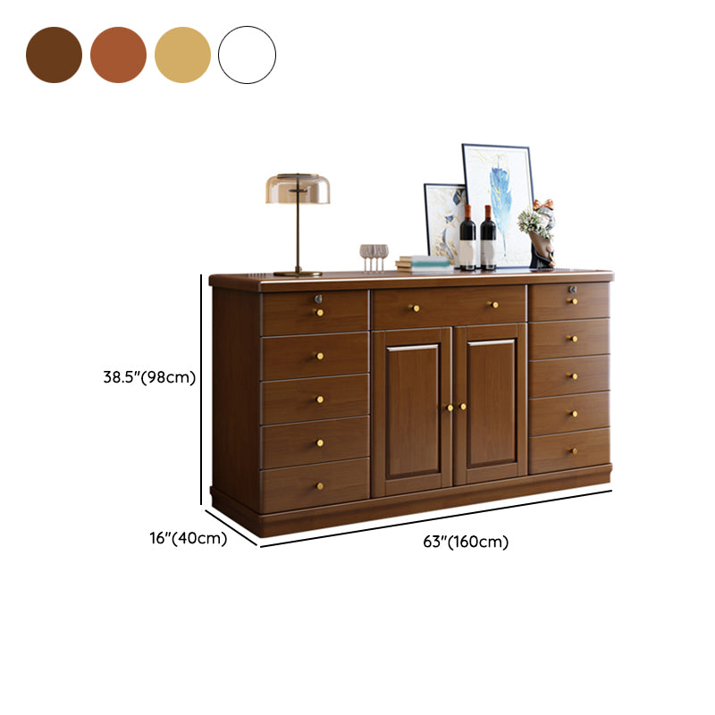 Cabinets Storage Glam Credenza Solid Wood Buffet Sideboard with Drawers