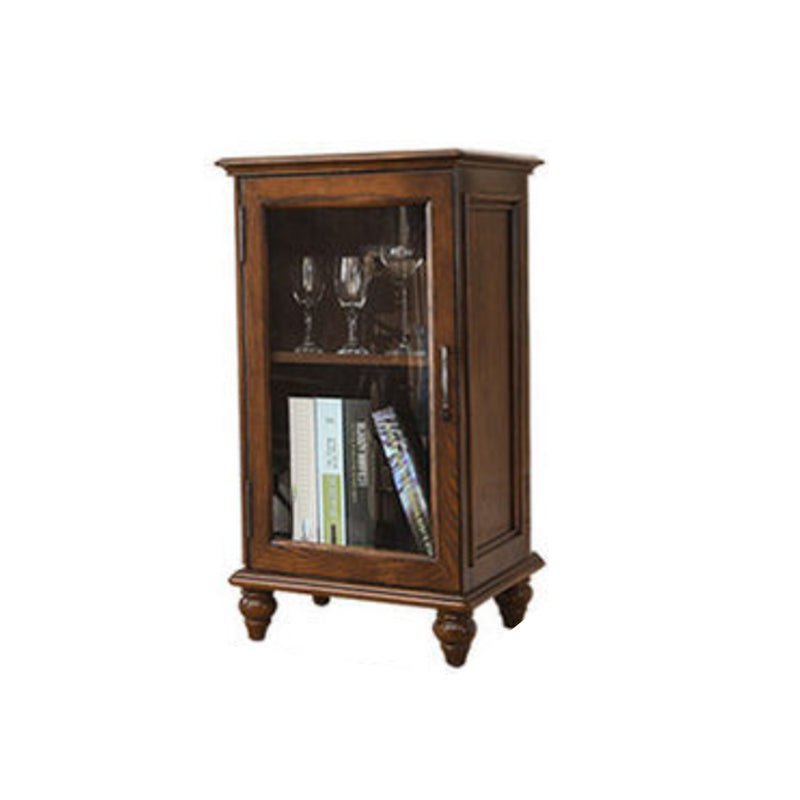 Traditional Display Stand Ash Glass Doors Storage Cabinet for Dining Room