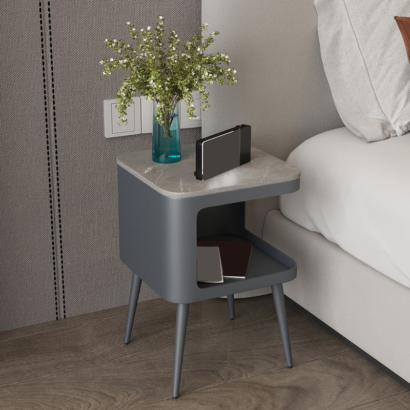 Open Storage Nightstand Contemporary Bed Nightstand for Bedroom