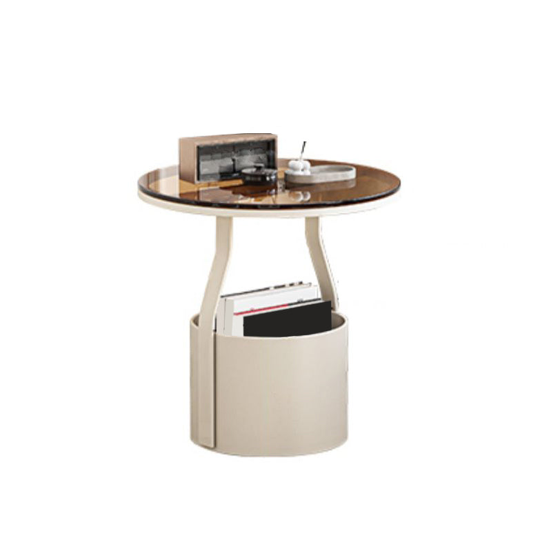 Contemporary Night Table Open Storage Bed Nightstand for Bedroom