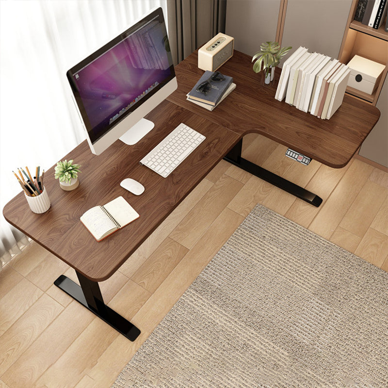 Contemporary Home Computer Desk Adjustable Height L-Shape Writing Desk