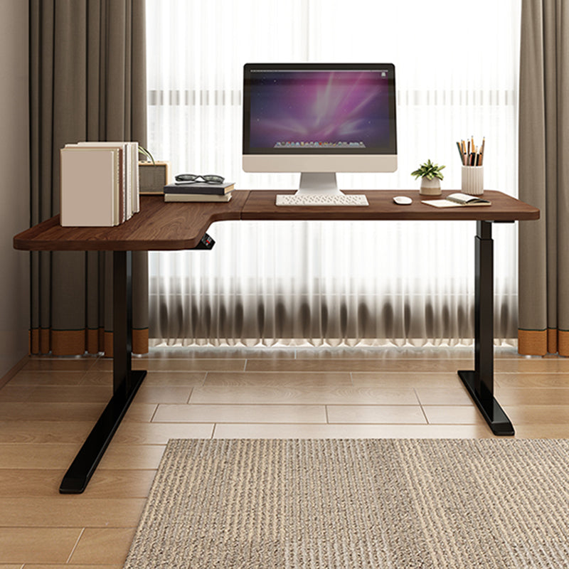 Contemporary Home Computer Desk Adjustable Height L-Shape Writing Desk